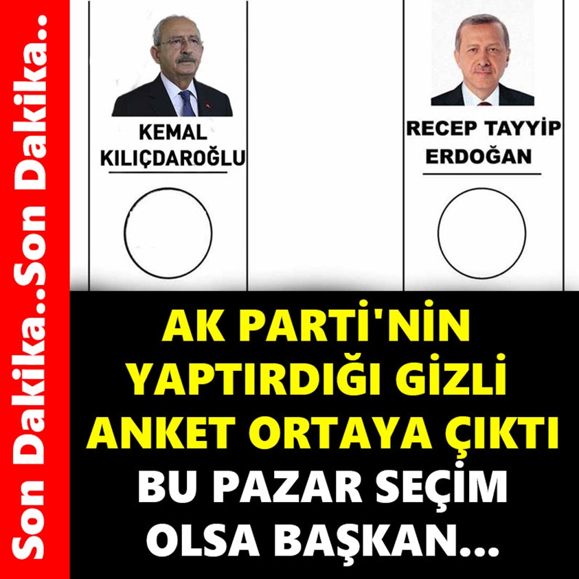 AK PARTİ'NİN YAPTIRDIĞI GİZLİ ANKET ORTAYA ÇIKTI