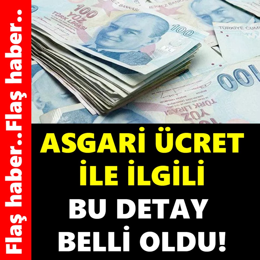 ASGARİ ÜCRET İLE İLGİLİ BU DETAY BELLİ OLDU!