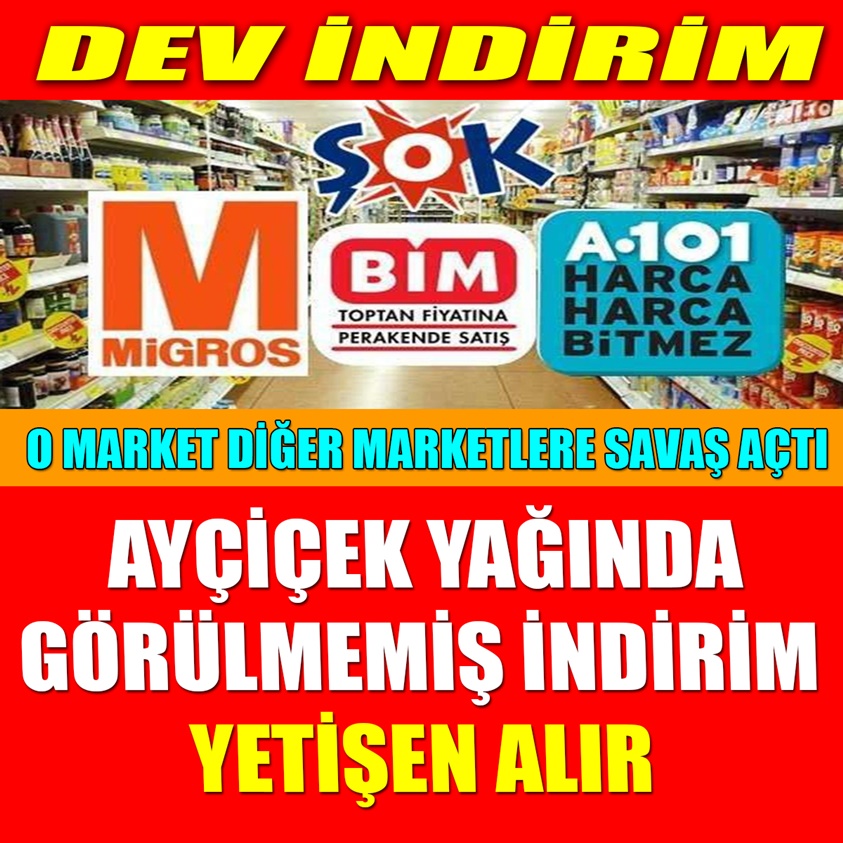 AYÇİÇEK YAĞINDA GÖRÜLMEMİŞ İNDİRİM YETİŞEN ALIR