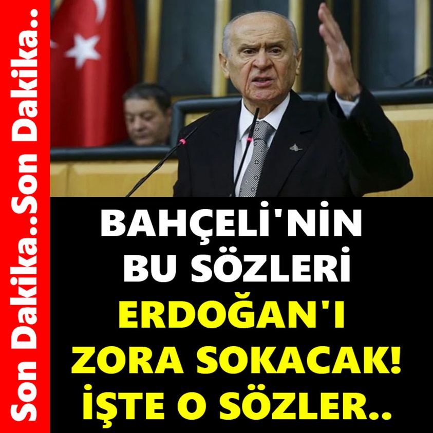 BAHÇELİ'NİN BU SÖZLERİ ERDOĞAN'I ZORA SOKACAK İŞTE O SÖZLER!