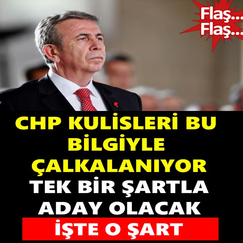 CHP KULİSLERİ BU BİLGİYLE ÇALKALANIYOR TEK BİR ŞARTLA ADAY OLACAK