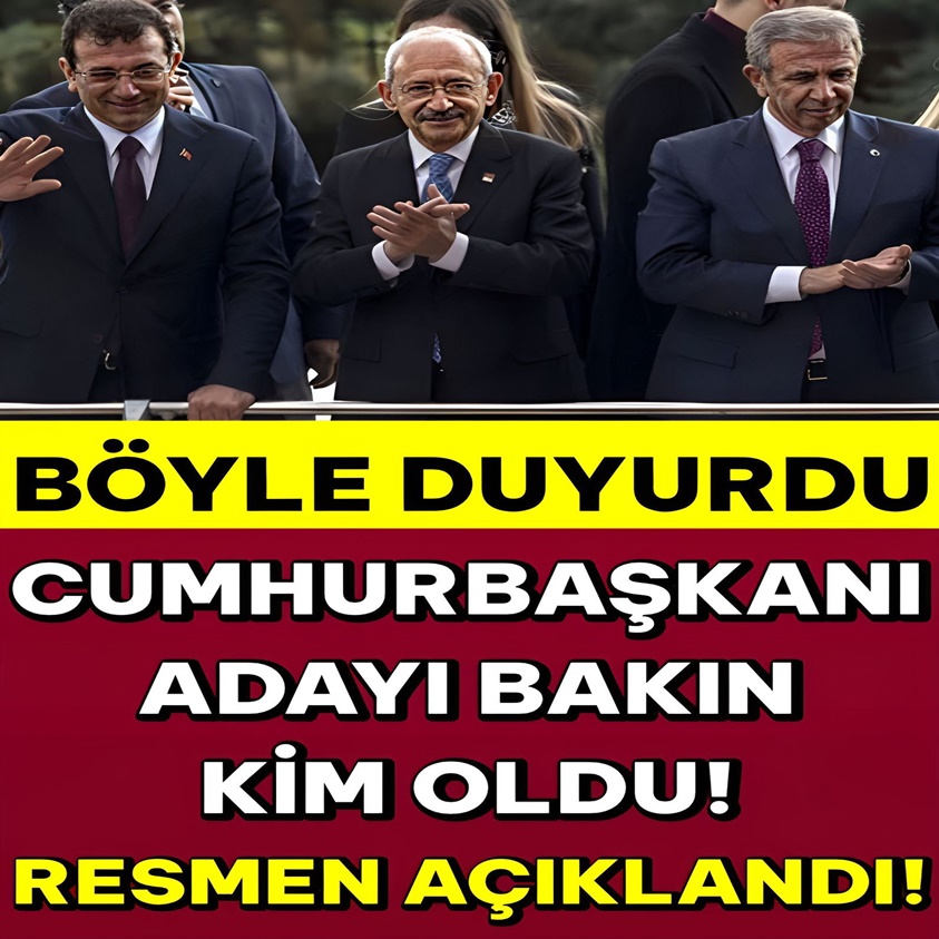 CUMHURBAŞKANI ADAYI BAKIN KİM OLDU!RESMEN AÇIKLANDI!