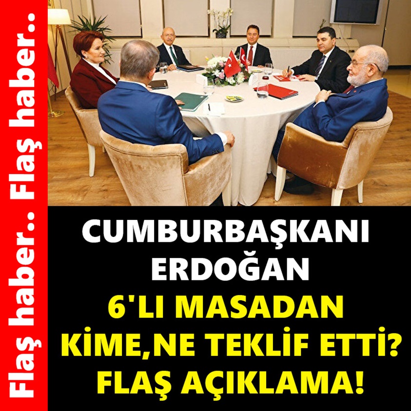 CUMHURBAŞKANI ERDOĞAN 6'LI MASADAN KİME NE TEKLİF ETTİ?