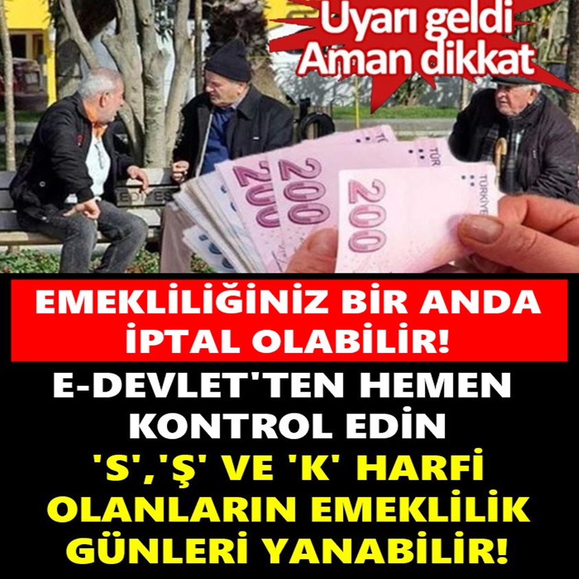 EMEKLİLİĞİNİZ BİR ANDA İPTAL OLABİLİR!E-DEVLET'TEN HEMEN KONTROL EDİN