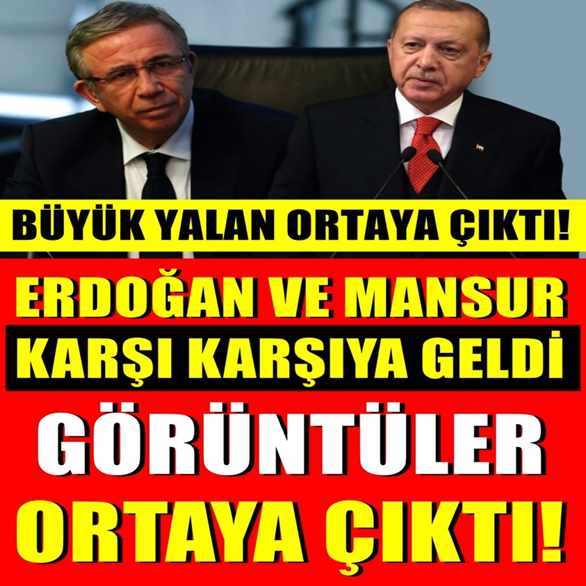 ERDOĞAN VE MANSUR KARŞI KARŞIYA GELDİ GÖRÜNTÜLERİ ORTAYA ÇIKTI