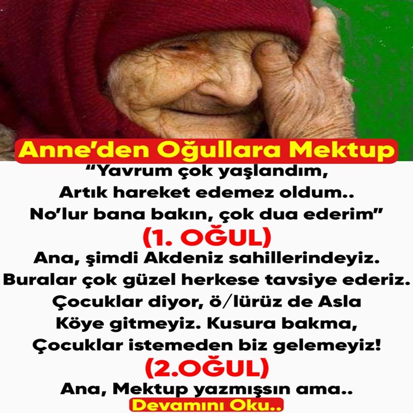 FLAŞ HABER..ANNE'DEN OĞULLARA MEKTUP