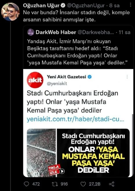 FLAŞ HABER.. OĞUZHAN UĞUR'DAN AKİT TV'YE ATATÜRK ÇIKIŞI!