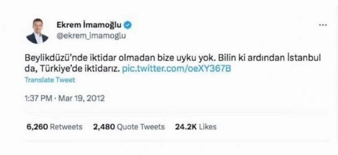 İMAMOĞLU'NUN 2012 YILINDAKİ PAYLAŞIMI ORTAYA ÇIKTI!