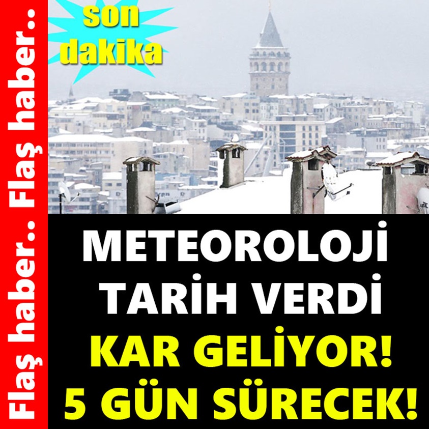 METEOROLOJİ TARİH VERDİ KAR GELİYOR 5 GÜN SÜRECEK!