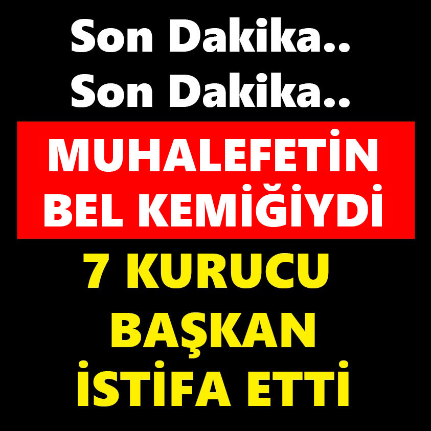 MUHALEFETİN BEL KEMİĞİYDİ 7 KURUCU BAŞKAN İSTİFA ETTİ