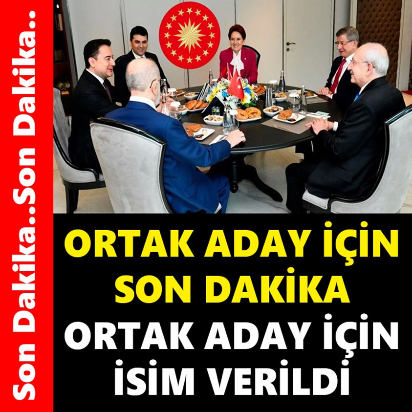 ORTAK ADAY İÇİN SON DAKİKA ORTAK ADAY İÇİN İSİM VERDİ