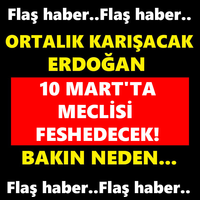 ORTALIK KARIŞACAK ERDOĞAN 10 MART'TA MECLİSİ FESHEDECEK!