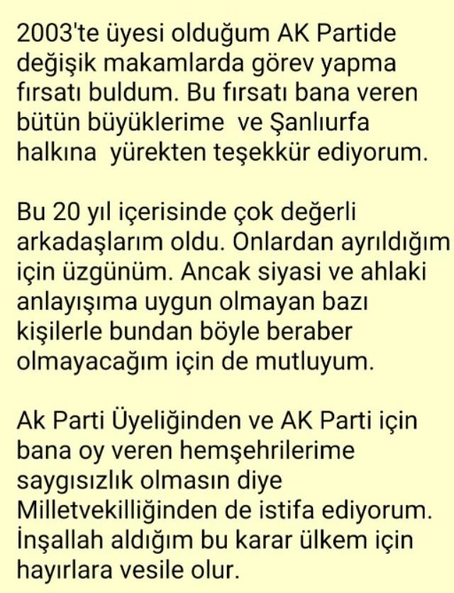 PARTİNİN EN ÜNLÜ İSİMLERİNDEN BİRİYDİ BU MANİDAR SÖZLERLE İSTİFA ETTİ!