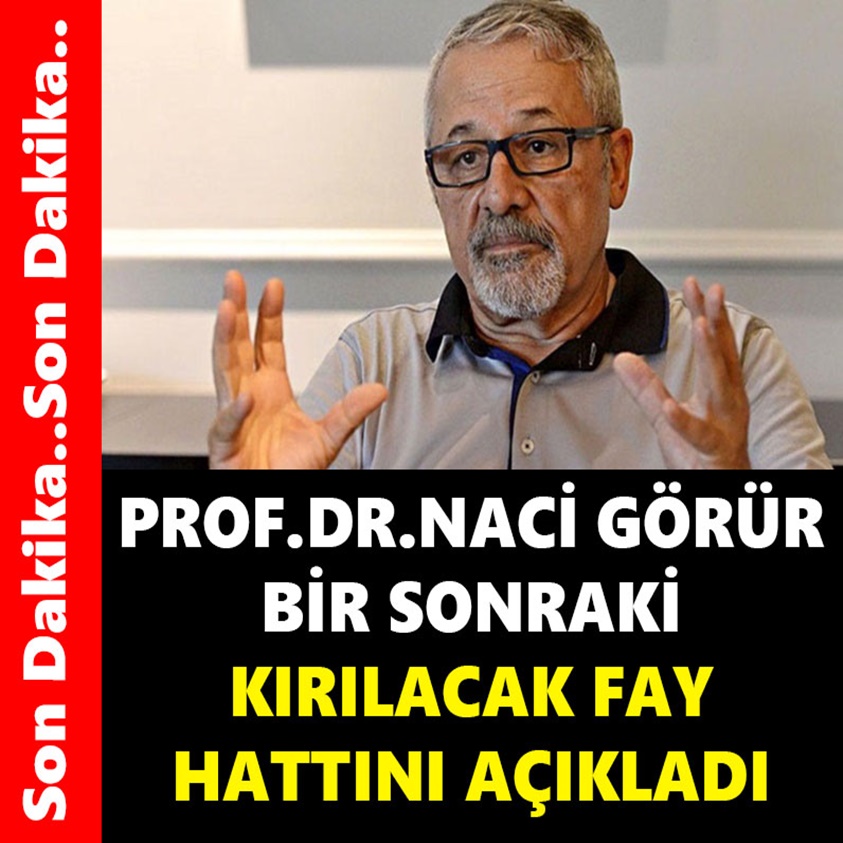 PROF.DR. NACİ GÖRÜR BİR SONRAKİ KIRILACAK FAY HATTINI AÇIKLADI