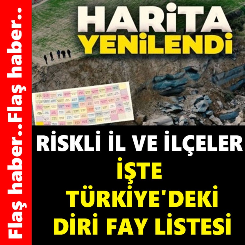 RİSKLİ İL VE İLÇELER İŞTE TÜRKİYE'DEKİ DİRİ FAY LİSTESİ