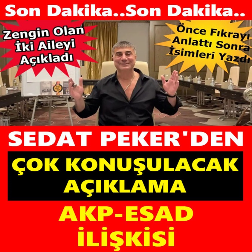 SEDAT PEKER'DEN ÇOK KONUŞULACAK AÇIKLAMA