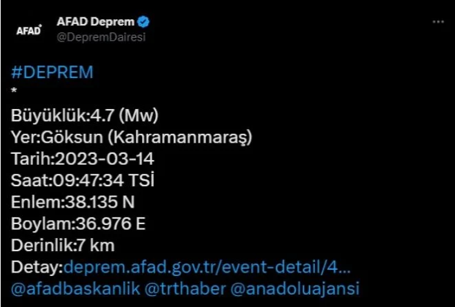 SON DAKİKA.. 09:47'DE KAHRAMANMARAŞ'TA DEPREM OLDU YIKILDIK