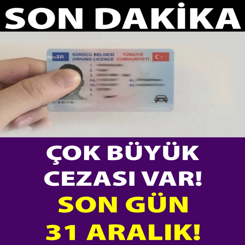 SON DAKİKA.. ÇOK BÜYÜK CEZASI VAR SON GÜN 31 ARALIK!