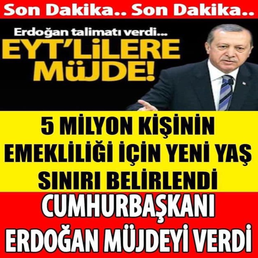 SON DAKİKA.. CUMHURBAŞKANI ERDOĞAN MÜJDEYİ VERDİ