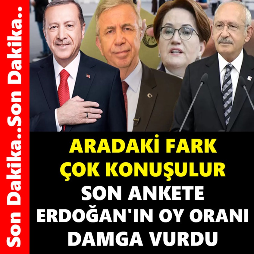 SON DAKİKA.. SON ANKETE ERDOĞAN'IN OY ORANI DAMGA VURDU