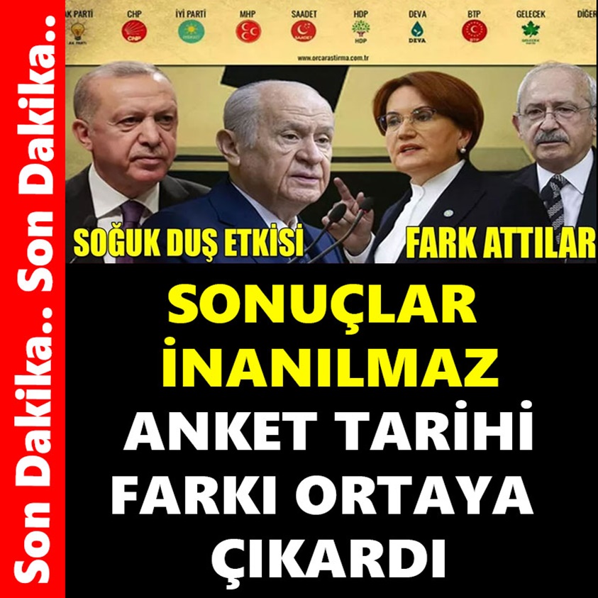 SONUÇLAR İNANILMAZ ANKET TARİHİ FARKI ORTAYA ÇIKARDI