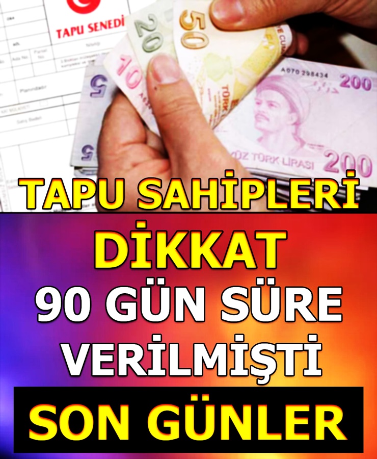 Tapu Sahipleri Dikkat 90 Gün Süre Verilmişti