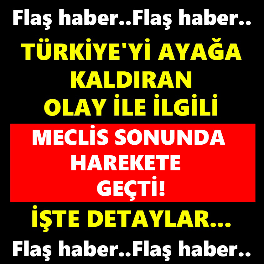 TÜRKİYE'Yİ AYAĞA KALDIRAN OLAY İLE İLGİLİ MECLİS SONUNDA HAREKTE GEÇTİ