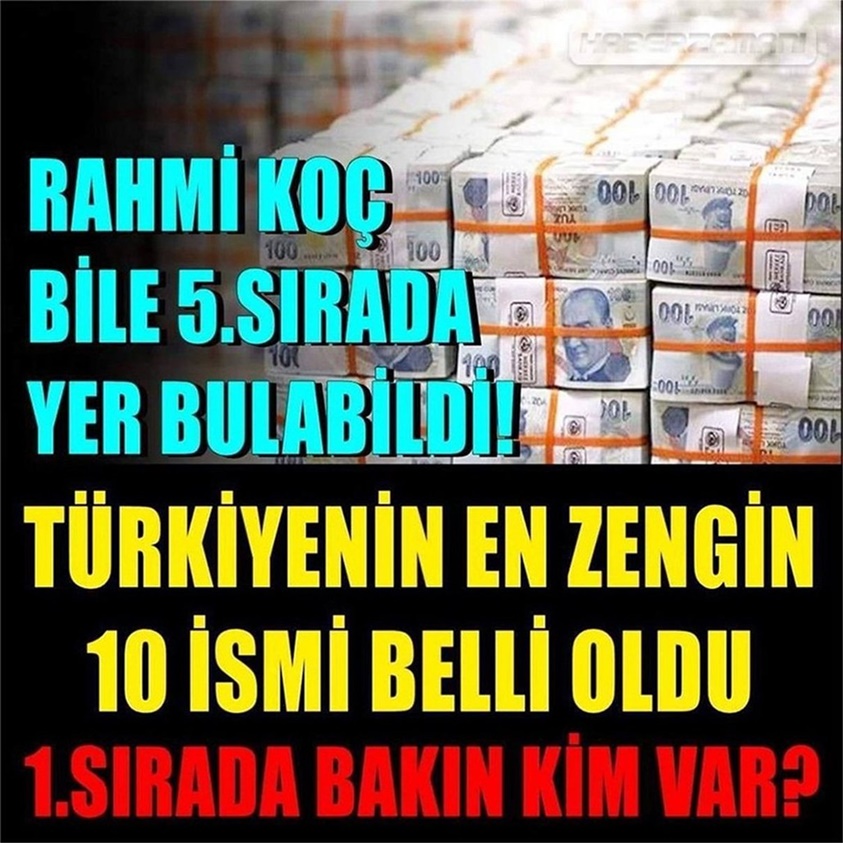 TÜRKİYENİN EN ZENGİN 10 İSMİ BELLİ OLDU