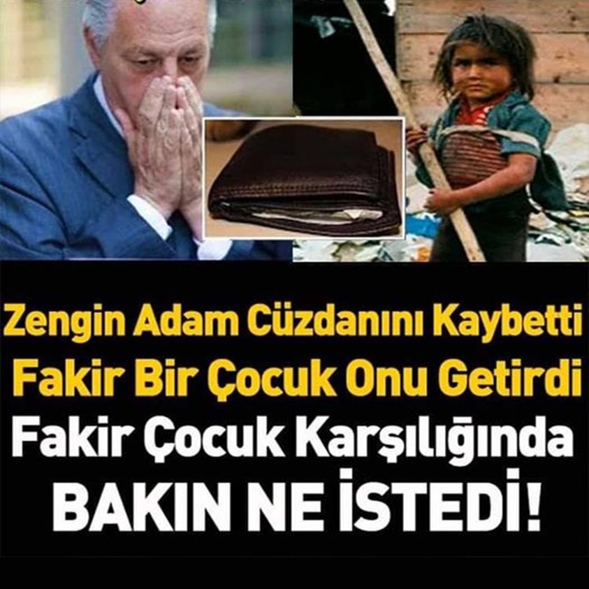 ZENGİN ADAM CÜZDANINI KAYBETTİ FAKİR BİR ÇOCUK ONU GETİRDİ